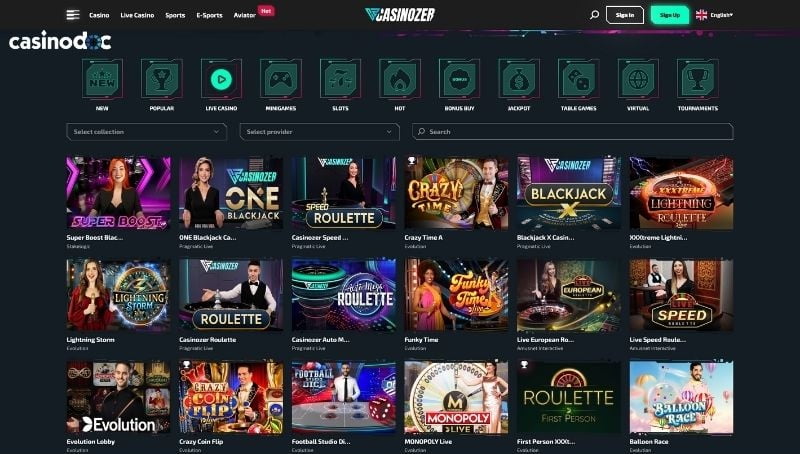 jeux live casinozer