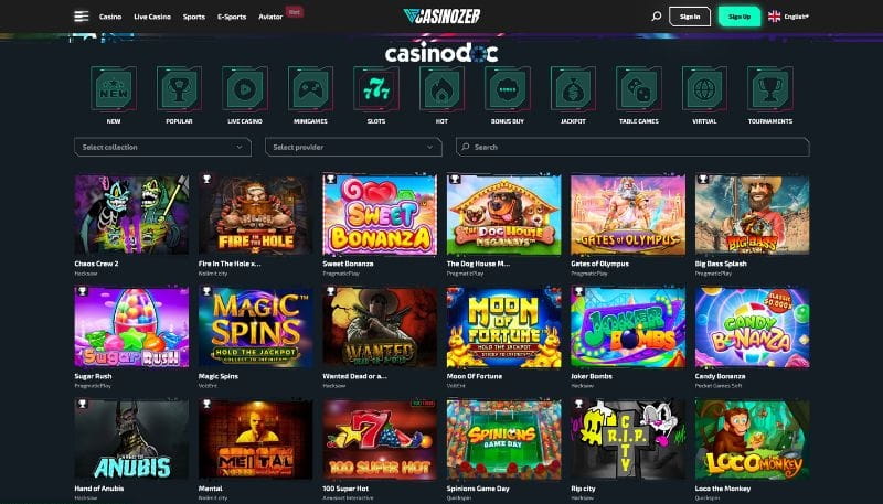 machines à sous casinozer
