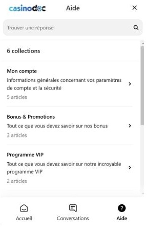 service client casinozer