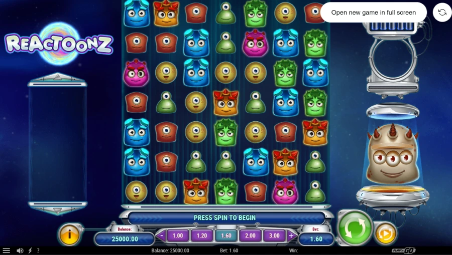 machine à sous reactoonz