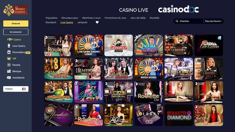 jeux live montecryptos casino