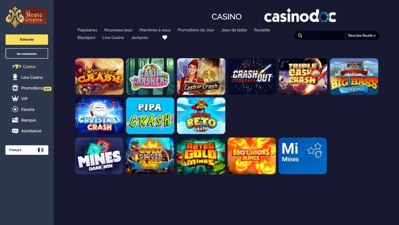 mini jeux montecryptos casino