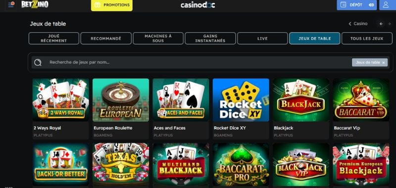 jeux de table Betzino
