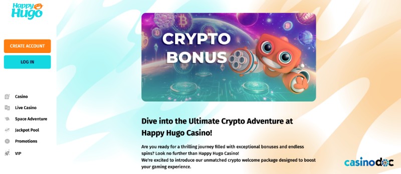 Bonus de Bienvenue Crypto Happy Hugo