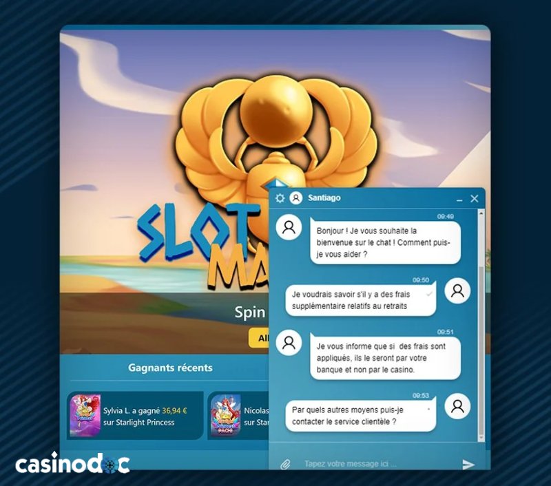 Chat avec le support Amon Casino