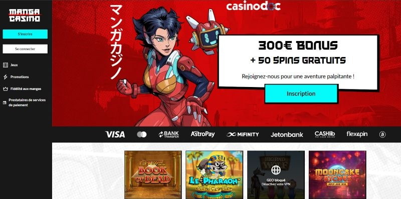 accueil manga casino