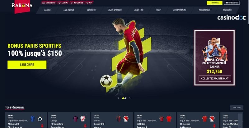 page d'accueil rabona casino