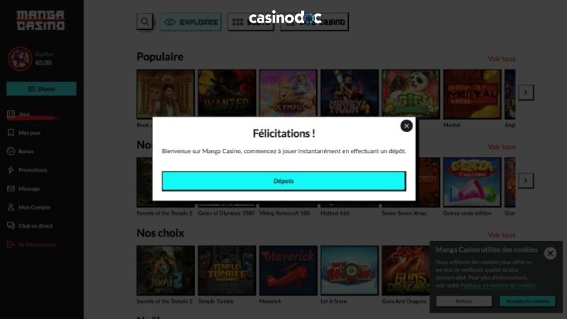 inscription manga casino étape 4