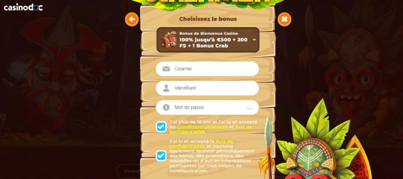 inscription étape 4 casino Wazamba