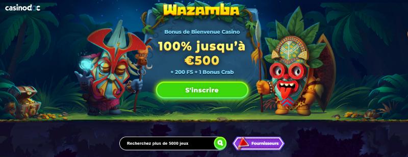 inscription casino Wazamba