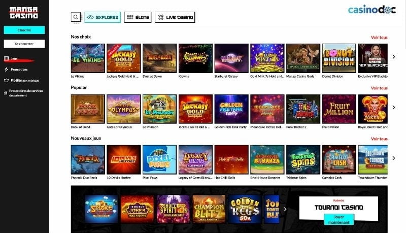jeux manga casino