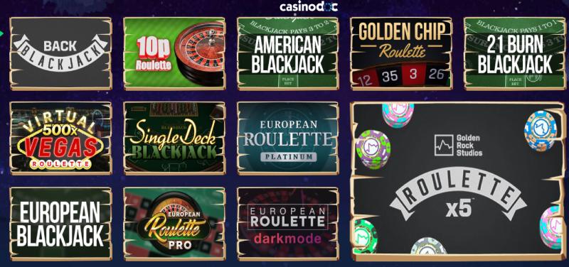 jeux de table casino Wazamba