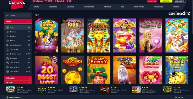 machines à sous rabona casino