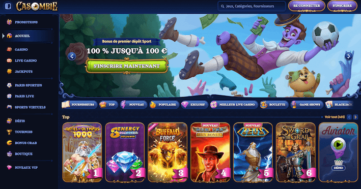 interface casombie casino