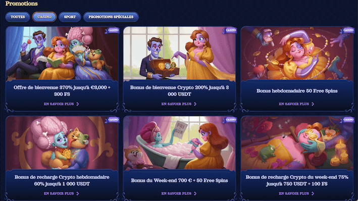 Offres promotionnelles du casino casombie