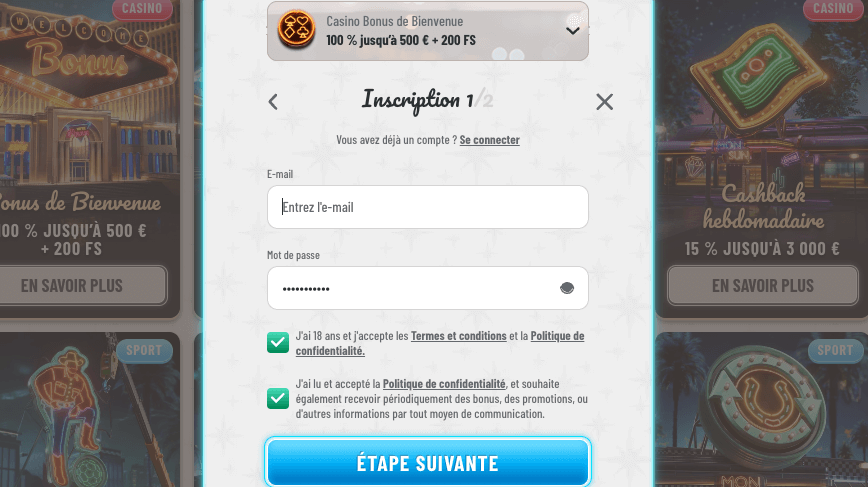 s'inscrire sur F777 Fighter