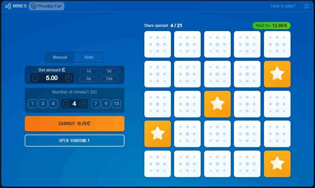 mini jeu de casino mines