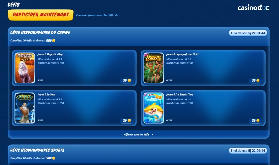 défis sur sg casino