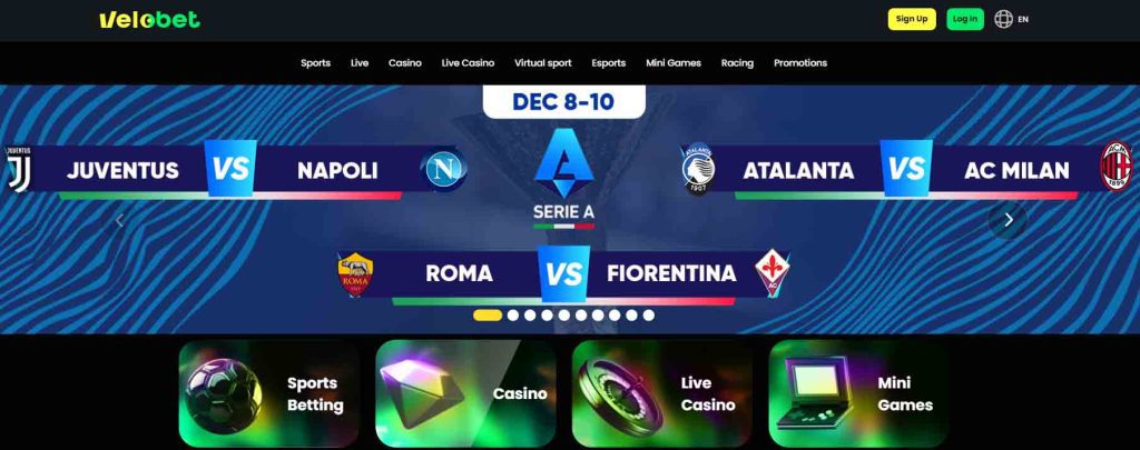 interface velobet casino