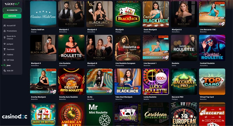 jeux de table lucky elf casino