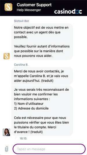 service client slotsvil