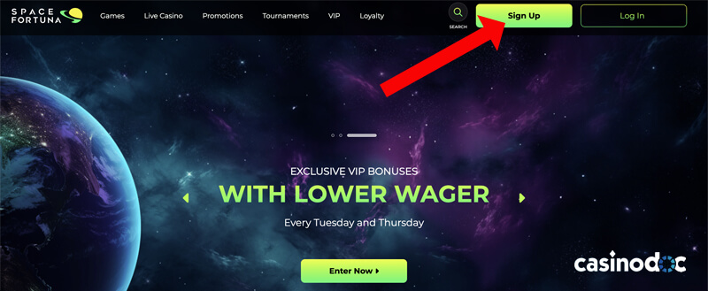 bouton inscription space fortuna casino