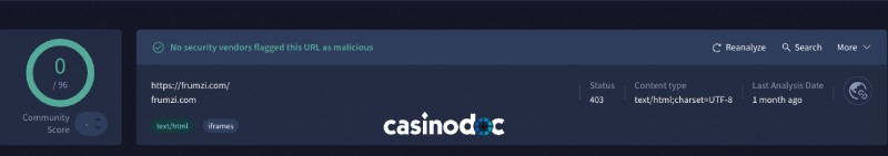 Sécurité du casino Frumzi