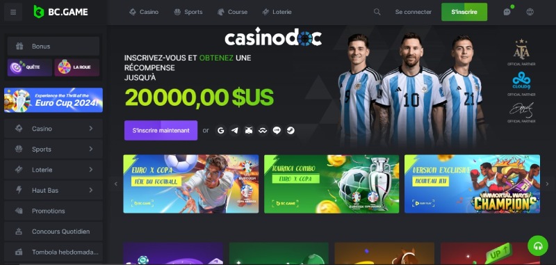 Casino dépôt 2 euros BC Game