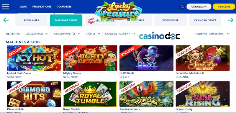 Slots on Lucky Treasure Casino