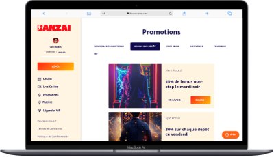 Version ordinateur de Banzai Casino