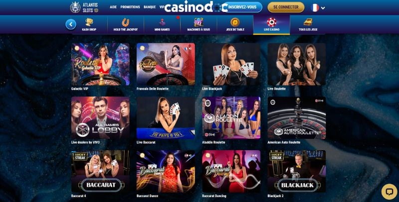 atlantis slots jeux en direct