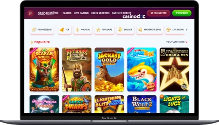Interface ordinateur Casino Infinity