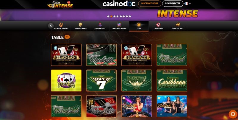jeux de table casino intense