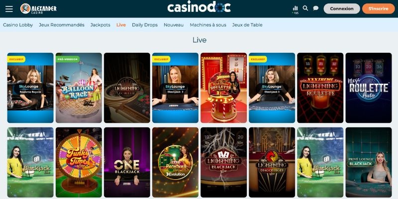 jeux en direct casino Alexander