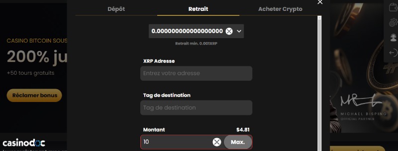 Retrait Lucky Block Casino