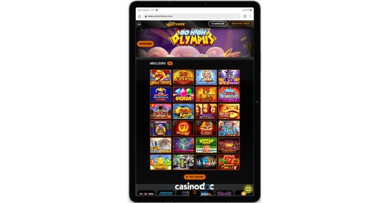 casino intense sur tablette