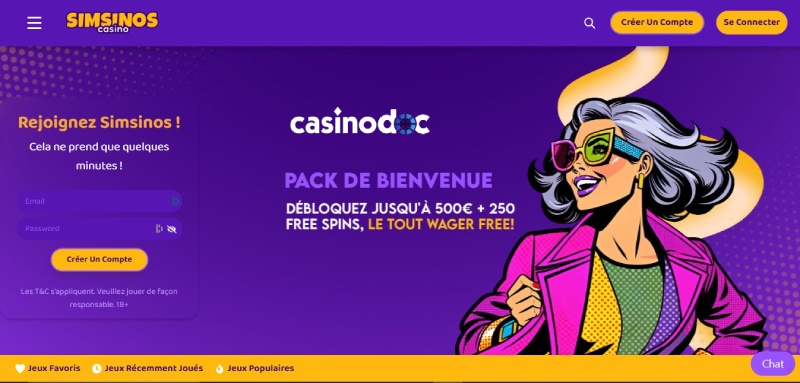 Accueil Simsinos Casino