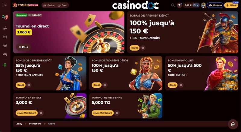 Bonus de Bienvenue Roman Casino