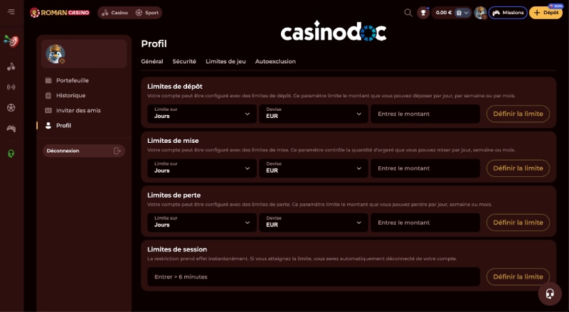 La politique de Jeu responsable Roman Casino
