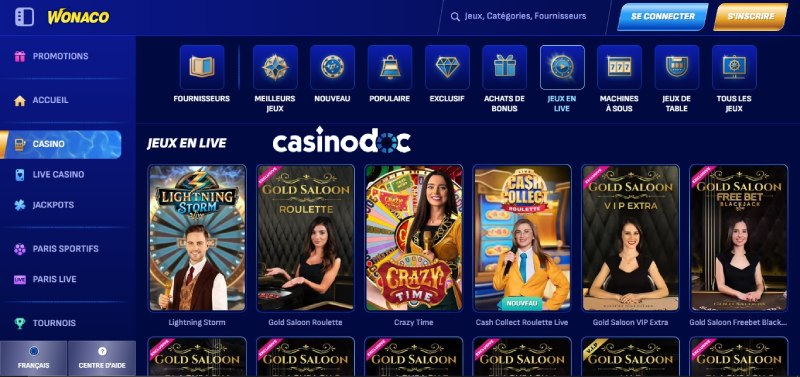 Live Games Wonaco Casino