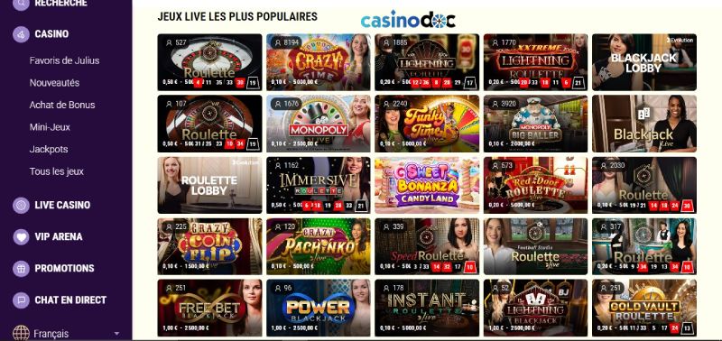 Table Games Julius Casino