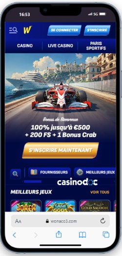 Wonaco Casino sur Android