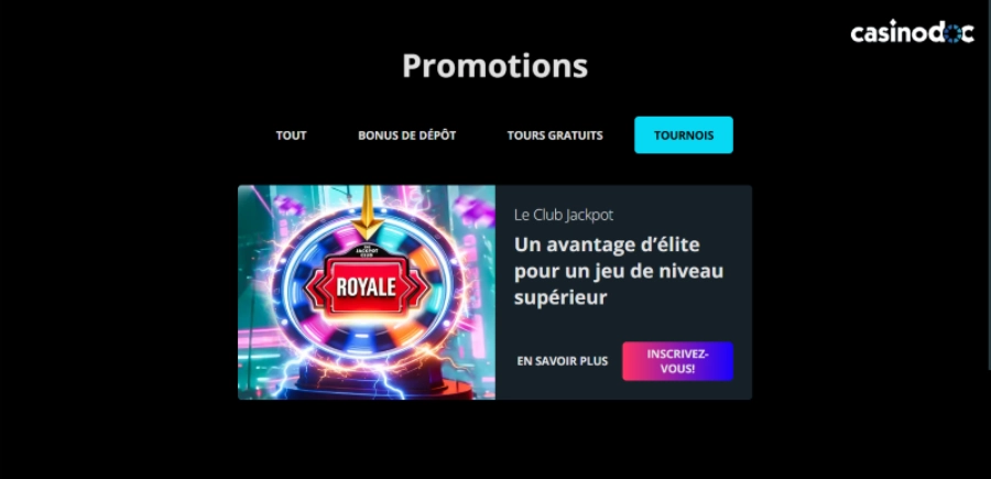 tournois jackpot club x7 casino