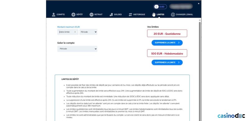 Jeu responsable sur Azur Casino