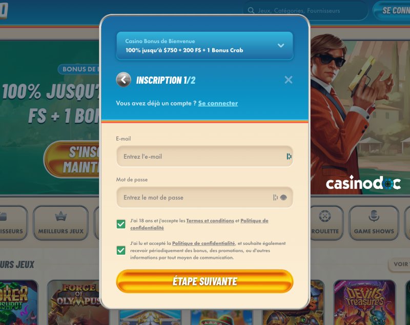 Informations de Contact Vegasino