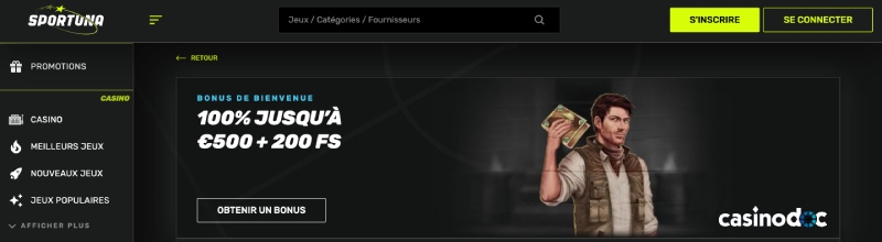 Welcome Bonus Sportuna Casino