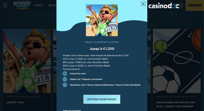 bonus de bienvenue Nalu Casino