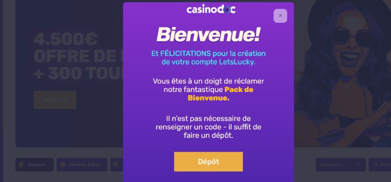 Étape 4 Lets Lucky Casino