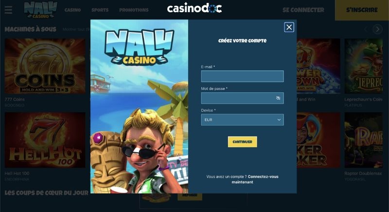 inscription 2 Nalu Casino