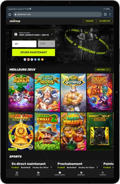 Interface Android Sportuna